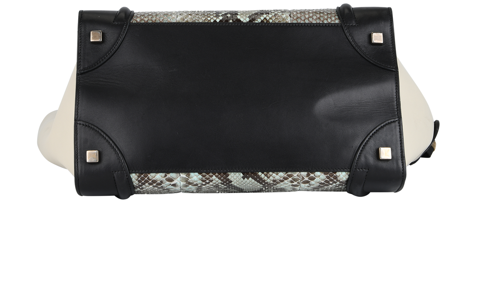 Luggage, &pound;950, Handbags, Black/Cream, Lambskin Leather/Snake, Top view
